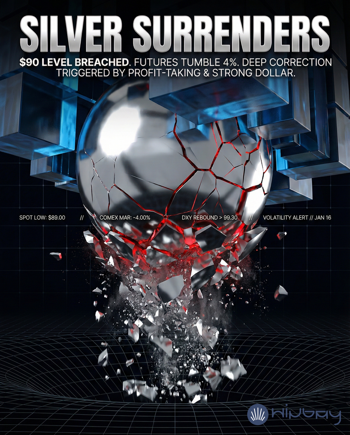 Spot Silver Surrenders $90 Level, Futures Tumble 4%: Profit-Taking and Strong Dollar Trigger Deep Correction