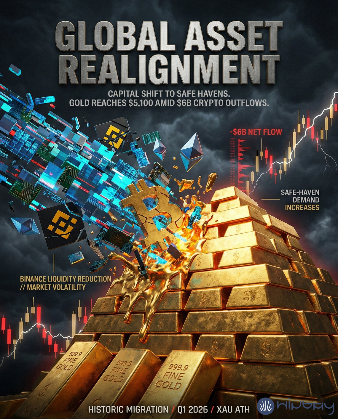 Gold Hits Record High Above $5,100 as Binance Faces Liquidity Shock